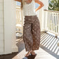 Women High Waist Polka Dot Wide Leg Cropped Pants Seam Detail Loose Straight Leg Ankle Trousers Vintage CasualStreetwear