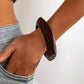 Vintage Retro Irregular Wood Bangles for Women Fashion Statement Creative Geometric Chunky Bracelets Couple Jewelry New