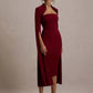 Cape Long Sleeve Sexy Midi Dress For Women Autumn Winter New Square Collar Back Slit Bodycon Club Party Long Dress