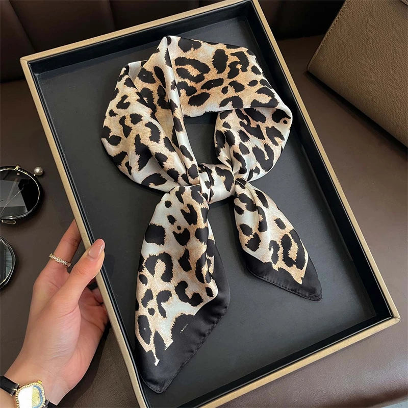 Bohemian Style Print Luxury Brand Silk Square Scarf Women Satin Shawls Neckerchief Wrap Scarves Bandana Hair Hjiab Floral
