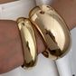 Fashion Hyperbole Chunky Wide Metal Bangles for Women Punk Vintage Stackable Daily Bracelets Jewelry 2025 New Accessories
