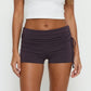 Women Fold Over Waist Biker Shorts Side Drawstring Ruched High Waist Skinny Booty Shorts Casual Y2K Workout Bottoms