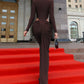 Turtleneck Long Sleeve Sexy Maxi Dress Women Elegant Autumn Winter Hollow Out Ruched Club Party Long Dresses Female