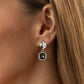 Elegant Black Acrylic Crystal Pendant Drop Earrings for Women Classic Charms Daily Wear Jewelry Gift 2 Styles