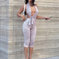Leopard Print 2 Piece Set Women Backless Irregular Knot Halter Bodysuits+Stretch Shorts Street Matching Sexy Suits
