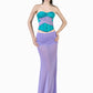 Sweet 2-Piece Set Women Patchwork Tassel Single-Breasted Line Decoration Tank Top+Folds See Through Skirt Chic Suit