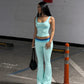Athletic Sets Woman Y2k Low Rise Yoga Pant and Tank Top 2 Piece Outfit Womens Matching Set