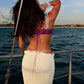 Hollow Knitted Twisted Low Waisted Skirt Beach Vacation Style Sexy Split Long Skirts Women Clothing