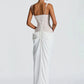 Lace Corset Sexy Maxi Dress Women Elegant Spaghetti Strap Draped Ruched Mermaid Long Wedding Guest Evening Formal Gown