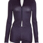 Casual Women Two Piece Set Polka Dot Print Tracksuit Zip Crop Jacket+Shorts Matching Street Elastic Fall Trend Outfits
