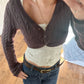 Women Y2K Cable Knit Cropped Bolero Cardigan V Neck Button Long Sleeve Super Short Knit Shrug Sweater Outerwear Tops