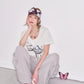 2025 Spring New Arrivals Y2K White Heart Printed Short Sleeve T-Shirt Women's Loose Casual Versatile Top