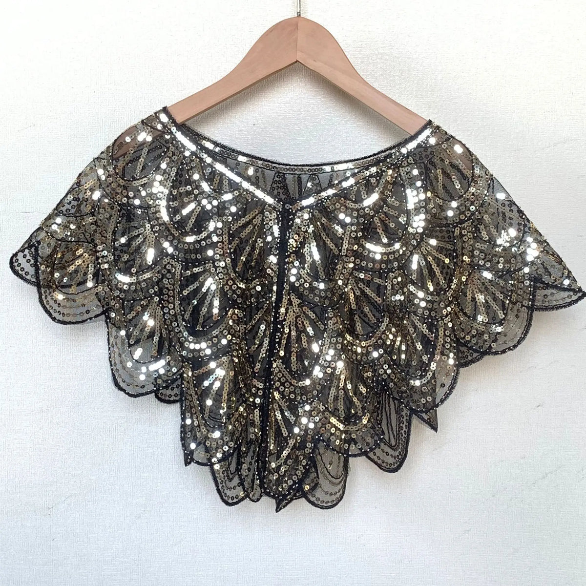 Sequined Mesh Embroidered Cape Shawl Women Lace Beaded Bolero Shrug Formal Evening Prom Wedding Party Shoulder Wrap