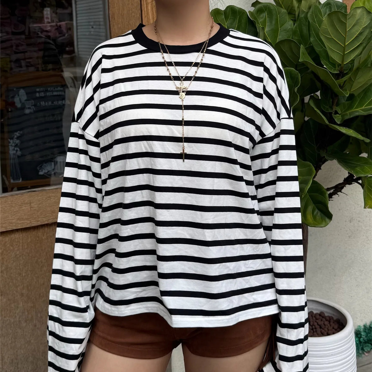 Autumn Spring Long Sleeve Striped T-Shirts Women Basic Casual Tops Female Cozy Loose Blouse Tees Harajuku T Shirt New