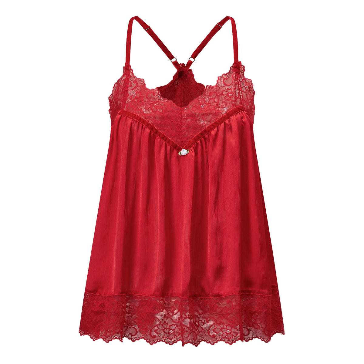 Vintage Lace Trim Cami Top Women V Neck Pearl Detail Loose Pleated Satin Camisole Sleeveless Casual Daily Tank Blouse