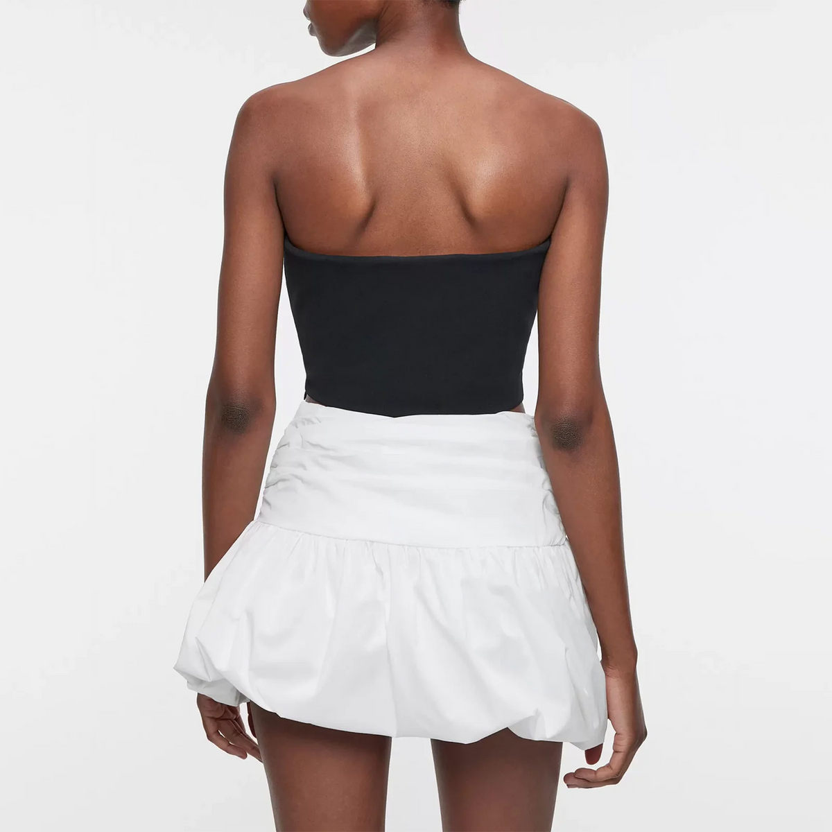 Y2k Ruffle Hem Bubble Skirt High Waisted A-Line Puffy Mini Short Skirt Women Summer Pleated Balloon Skirts Streetwear