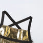 Bright Silk Shirring Tank Top Women Hottie Wild Cross Backless Halter Patchwork Sleeveless Chic Sexy Street Club Vest