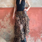 Ruched Tierred Long Skirts Women Leopard Print High Waist Stretch Bottoms Spicy Girls Fashion Trend Wild Streetwear