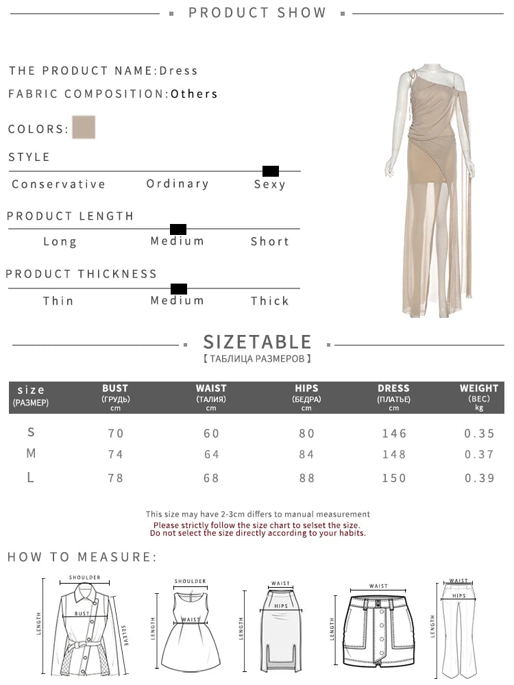 High Side Slit Maxi Dress Women Sleeveless Slanted Shoulder Mesh Tassel Solid Skinny Elegant Dinner Party Vestidos