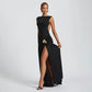 Sleeveless Backless Split Pleated Maxi Dress Elegant Sexy Evening Party Dresses for Wedding Guest
