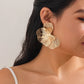 Creative Chic Petal Flower Stud Earrings for Women Trendy Wed Bridal Gold Color Piercing Earring Daily Jewelry Gifts