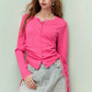 Fresh Girly Drawstring Waist Round Neck Fitted Knit Cardigan For Women