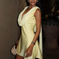 Swing Collar Dress Women Patchwork Tassel Backless Bandage Sleeveless Satin Fashion Prom Party Summer Elegant Bodycon