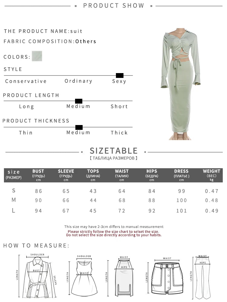 Sexy 2 Piece Set Women Fashion Button Patchwork Cross Bandages Deep V-Neck T-Shirt+Split Skirt Chic Street Party Suit