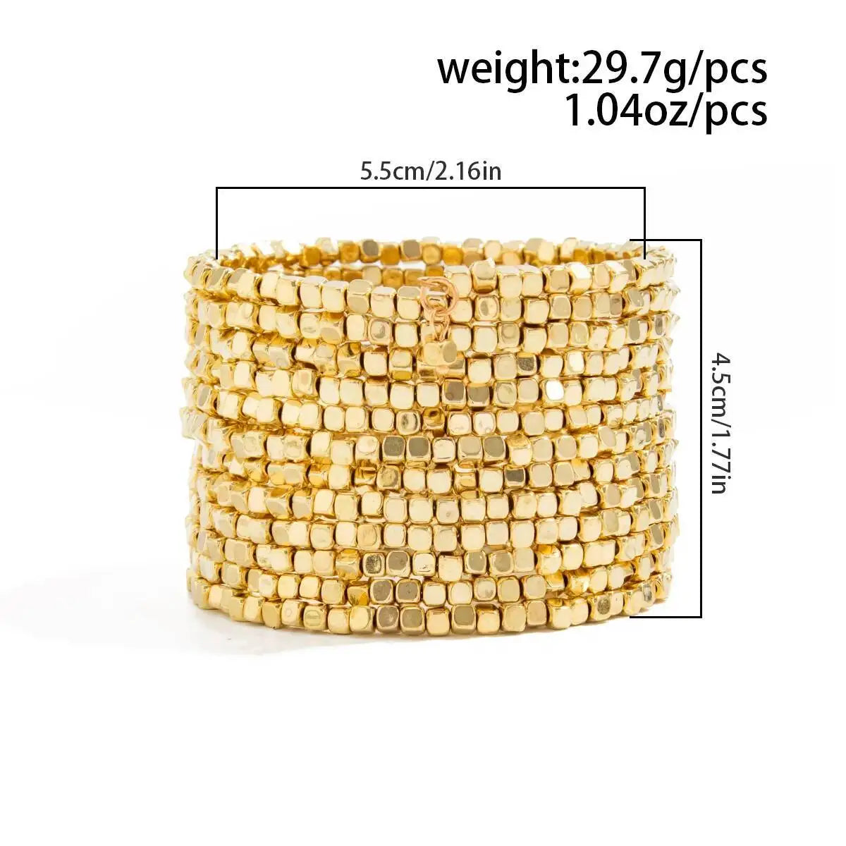 Vintage Multi Layer Wide Bracelet for Women Punk CCB Acrylic Bead Chain Bangle Bracelet 2026 Fashion Jewelry Accessories