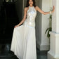 Sequin Maxi Dress Women o-Neck Sleeveless Patchwork Folds Skinny Chic Vacation Summer Wedding Party Fashion Vestidos