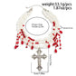 Gothic Multi-layer Imitation Pearl Choker Necklace for Women Vintage Red & Black Crystal Cross Pendant Halloween Jewelry