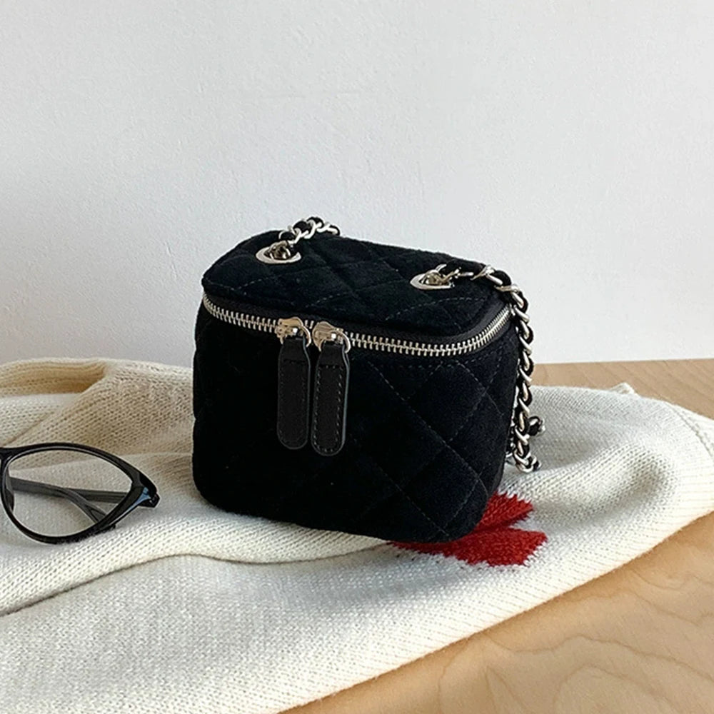 Mini Denim Crossbody Bags for Women 2026 Lingge Chains Shoulder Bag Fashion Brands Box Bag Lipstick Coins Purses and Handbags