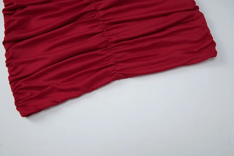 Off Shoulder Long Sleeve Bodycon Mini Dresses Sexy See Through Lace Patchwork Red Black Party Dress Woman