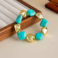 4 Styles Trendy Acrylic Resilient Elastic Bangle Women Retro Lake Blue Stacking Hand Accessories Daily New Jewelry Gift