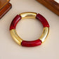 8 Styles Vintage Resin Round Tube Elastic Bracelet for Women Bohemian Stackable Acrylic Bracelet Bangle Party Jewelry New