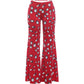 Autumn High Street Print Pants Women Casuals Simple Elastic Waist Fashion Midnight Clubwear Daily Chic Wide-Leg Bottoms