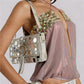 Summer Sheer Backless Tie Up Halter Camis Sequin Patchwork Split Front Crop Top Sexy Women Beach Sleeveless Shirt Vest