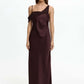 Women Satin Maxi Dress Elegant Spaghetti Strap Evening Party Gown Elegant Draped Formal Wedding Guest Long Dress