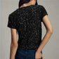 Women Sequin Glitter T Shirts Short Sleeve Round Neck Slim Fit Tee Tops Shiny Sparkly Party Club Shirts Y2K Streetwear
