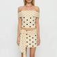Elegant Women’s Two Piece Summer Outfits Fashion Polka Dots Print Off Shoulder Crop Tops and Mini Skirt Set Clubwear