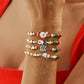4Pcs/Set Cute Santa Claus Elk Snowman Christmas Tree Pendant Bracelet Women Adjustable Rope Chain Acrylic Beaded Bracelet