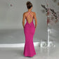 3d Flower Ruffle Deep V Backless Maxi Dresses Sexy Elegant Evening Dress for Women Party Birthday Outfit