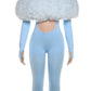 Furry Slash Neck Jumpsuit Woman Sexy Hollow Patchwork Full Sleeve Backless Skinny Hottie Street Autumn New Overalls