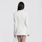 Sexy Black Blazer Dresses Deep V Neck Long Sleeve Mini Dress Elegant Fashion Woman Clothes