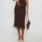 Womens Casual Midi Skirt Elegant Polka Dot Print Bodycon Pencil Skirt for Party Workout Daily Wear Summer Y2K Streetwear