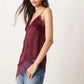 Womens Satin Camisole Tops Stylish Solid Color Lace Trimmed Asymmetric Cut Sleeveless Spaghetti Strap Vest Summer Street