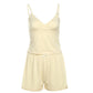 Sporty Streetwear Women Trend Simple 2-Piece Set Trend Fashion Bow Appliques Low Chest Camisole+Shorts Hottie Suits