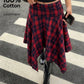 Y2K Preppy College Tartan Midi Skirt Women Fold Over Waist Irregular Asymmetric Hem Plaid A Line Flare Skirt Streetwear