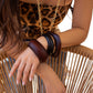 Vintage Retro Irregular Wood Bangles for Women Fashion Statement Creative Geometric Chunky Bracelets Couple Jewelry New