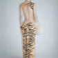 Women Tiger Print Sexy Maxi Dress Elegant Sleeveless Backless Bodycon Long Dress Female Tie Dye Ruched Club Party Dress